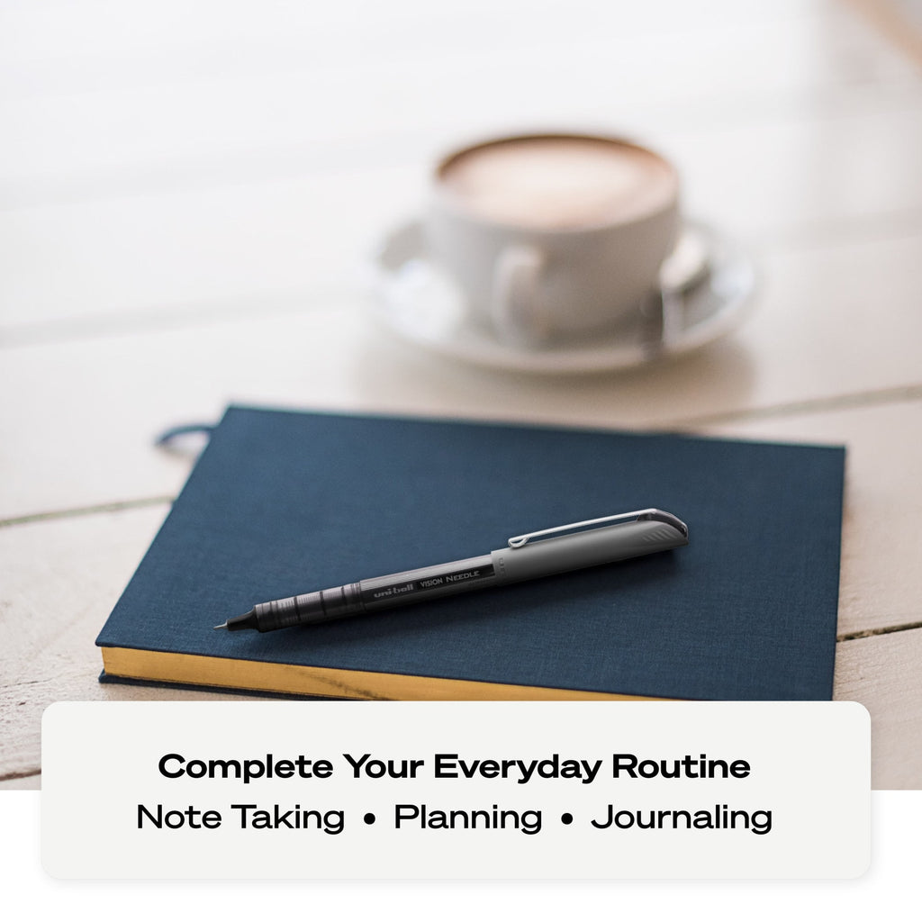 Uniball Vision Needle Rollerball Pens, Micro Point (0.5mm), Black Ink, 12 Count