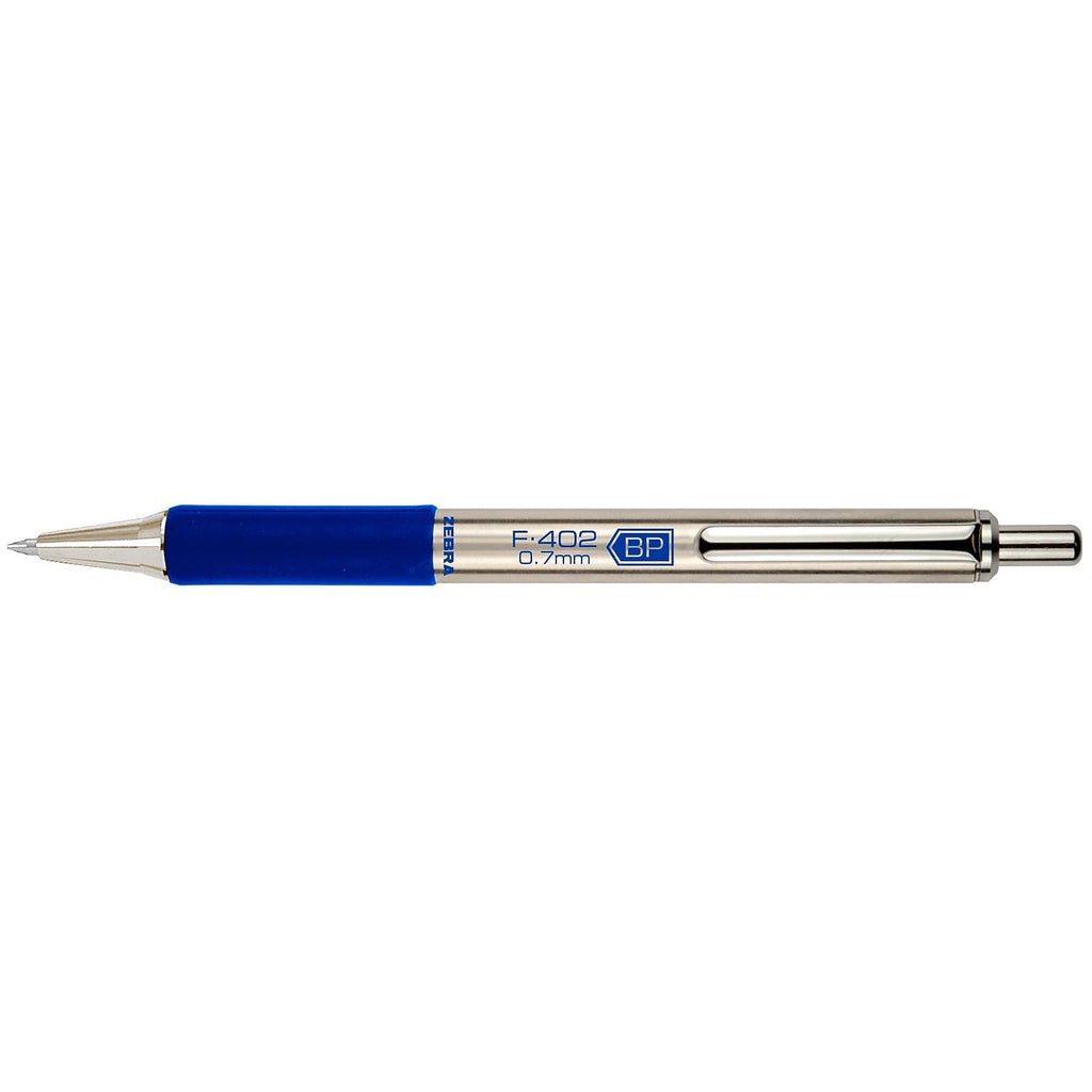 Zebra F-402 Ballpoint Retractable Pen Blue Ink Fine 2/Pack 29222