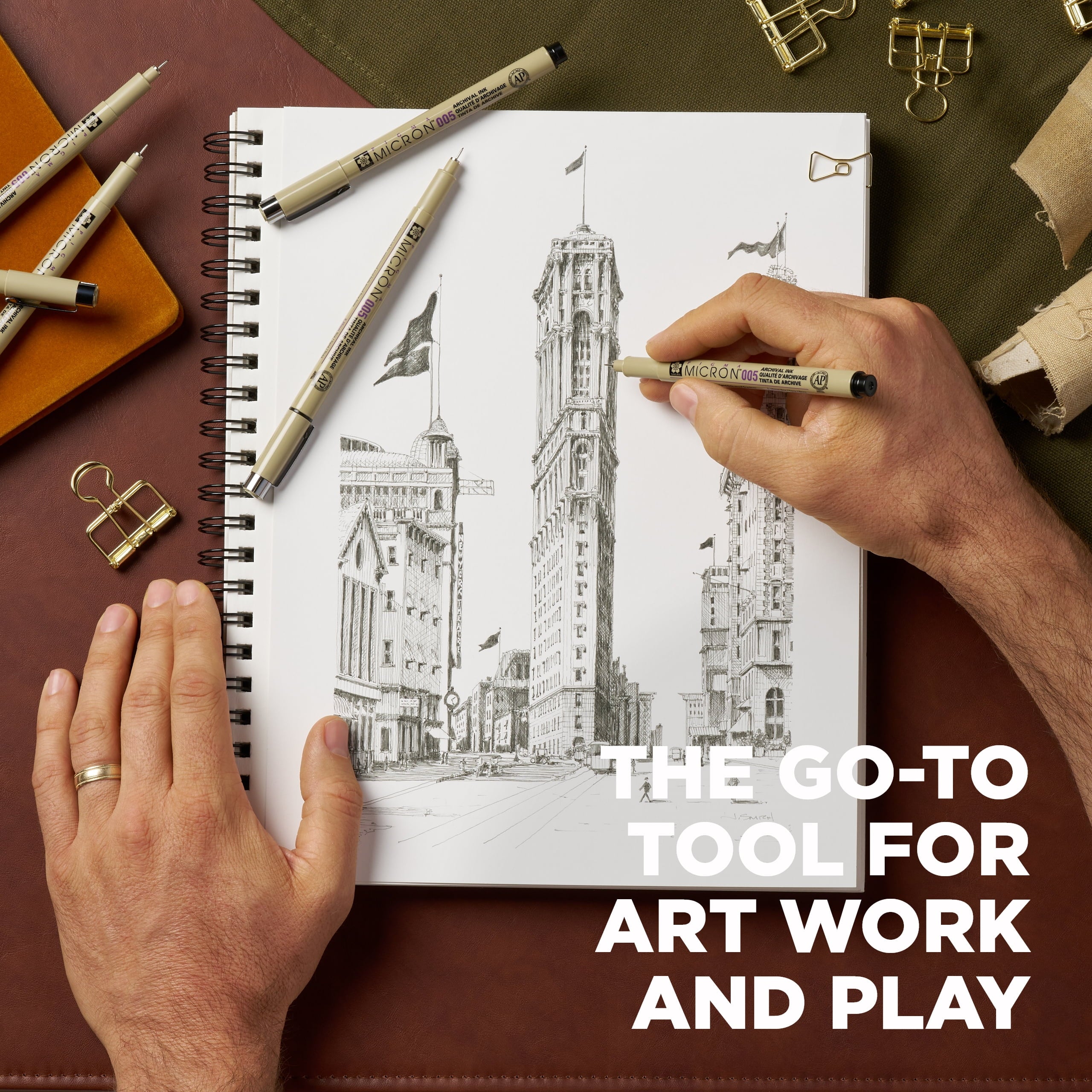 Pigma Micron Pens Pack, Fine, 0.2 mm, Black Ink, 6 Count