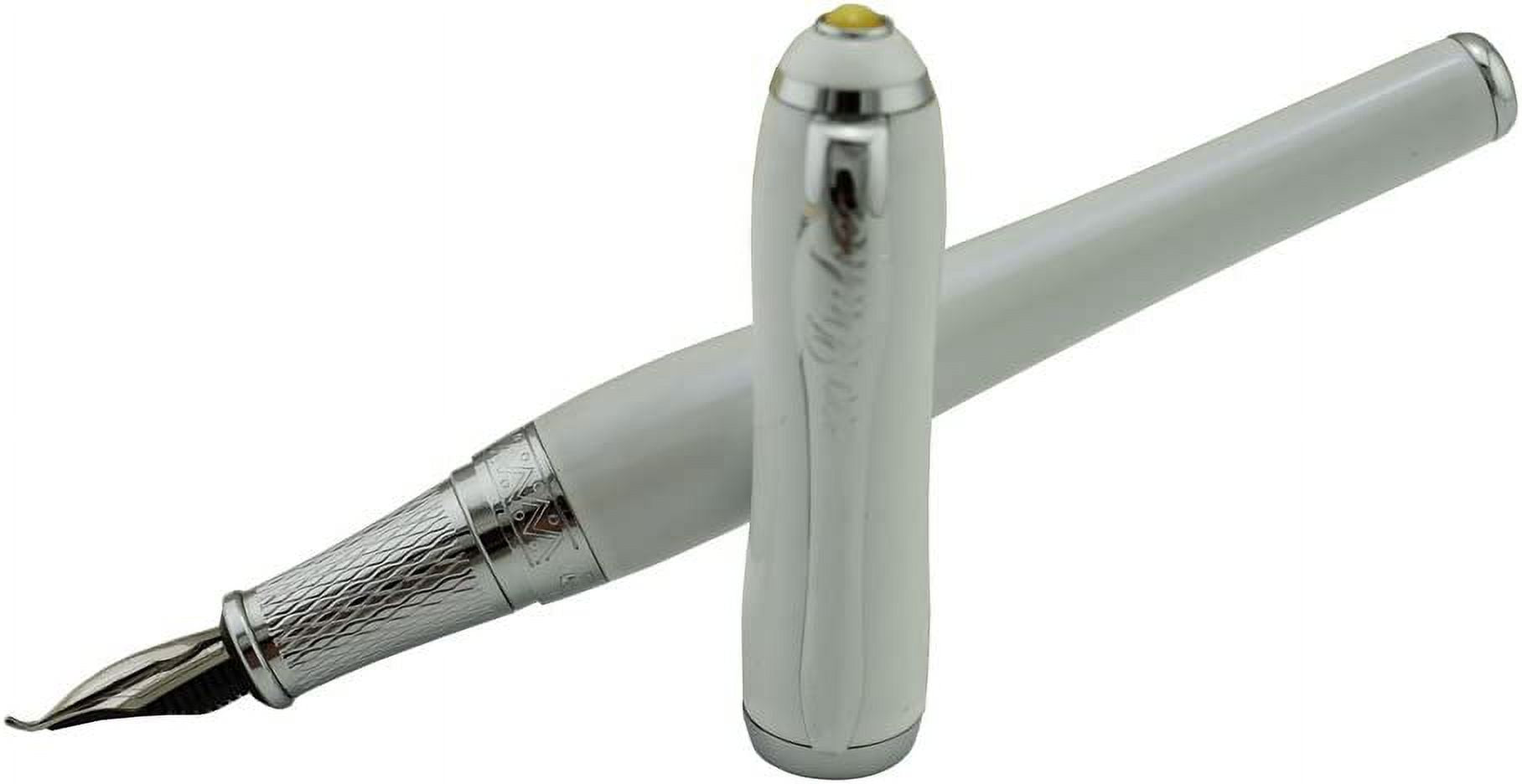 Duke Fude Nib Fountain Pen Medium to Broad Nature Mother Pearl on Cap with Pen Pouch sketching Art Drawing Signature Calligraphy Pen Case Set