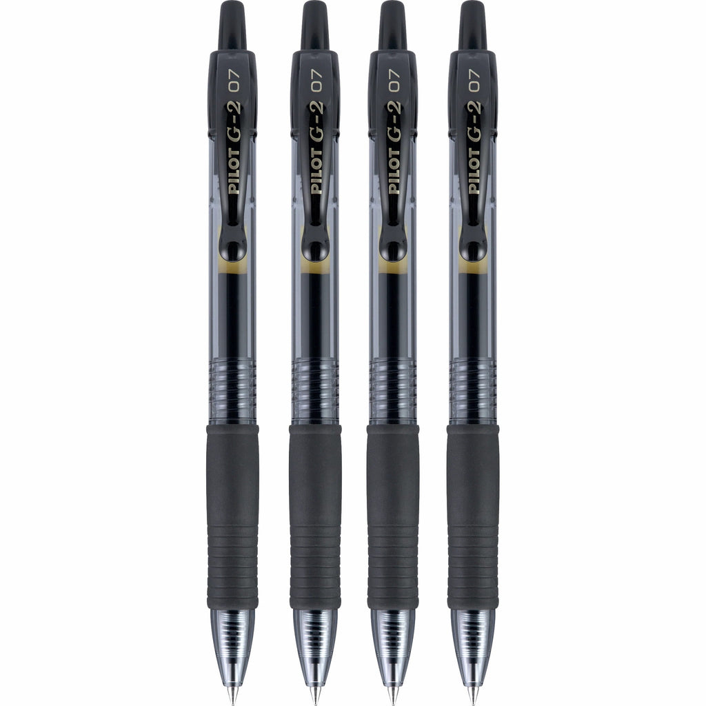 Pilot G2 Premium Retractable Gel Ink Pens, Fine Point, Black Ink, 4 Count