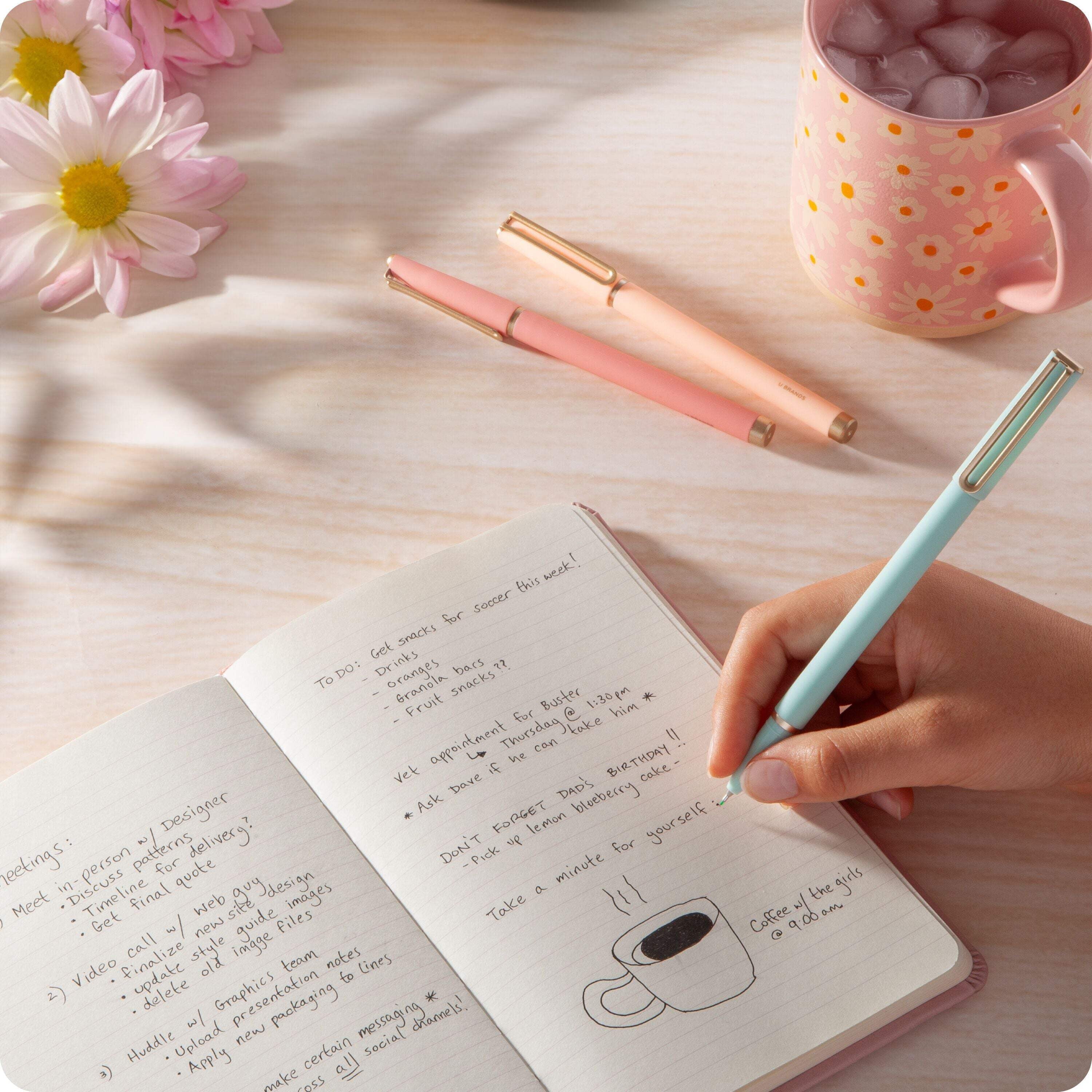 U Brands Catalina Felt Tip Pens, 10 Count, Soft Touch, Medium (0.7 mm) Point, Assorted Color Ink