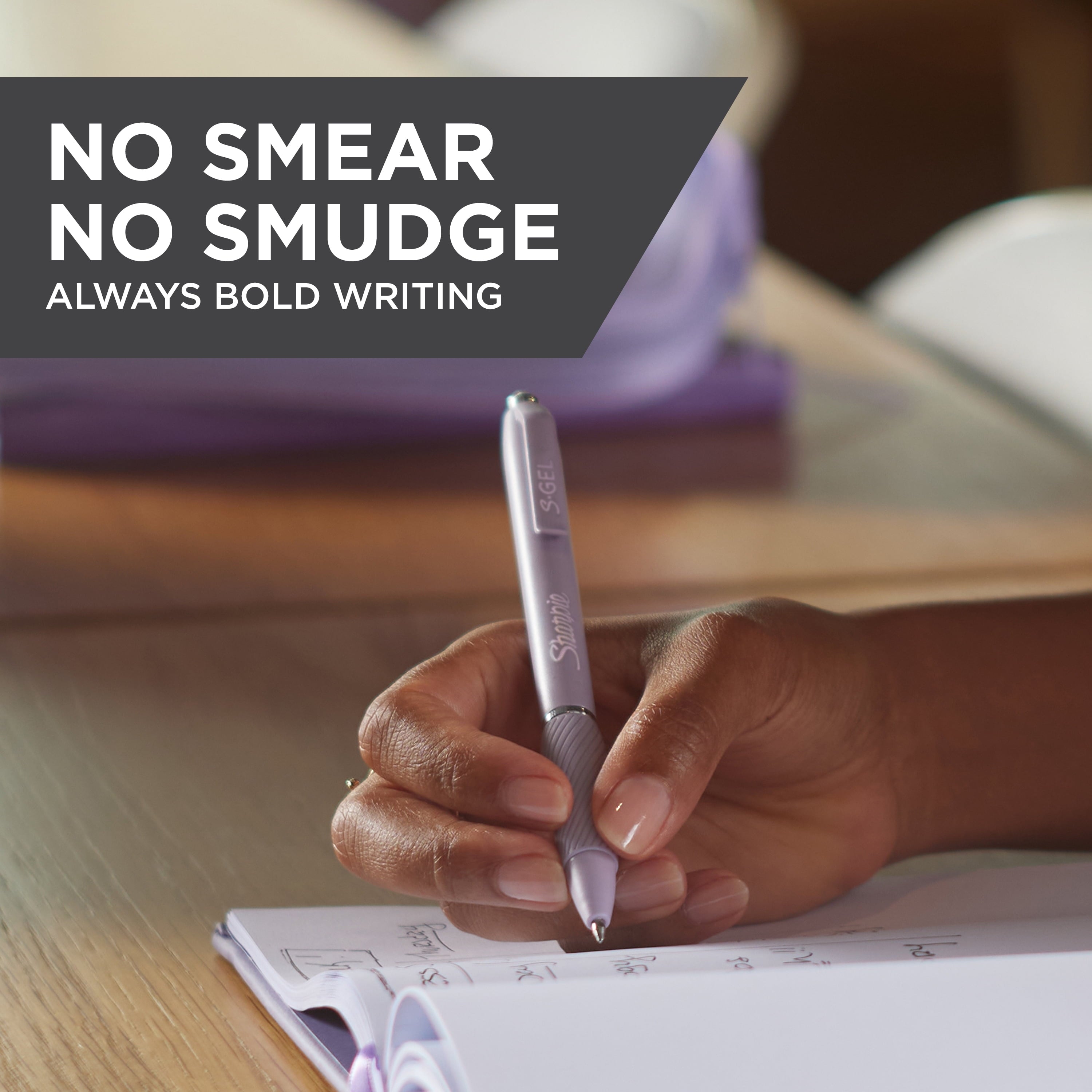 Sharpie S-Gel Pens, Medium Point (0.7mm), Violet Barrel, Black Ink, 4 Count