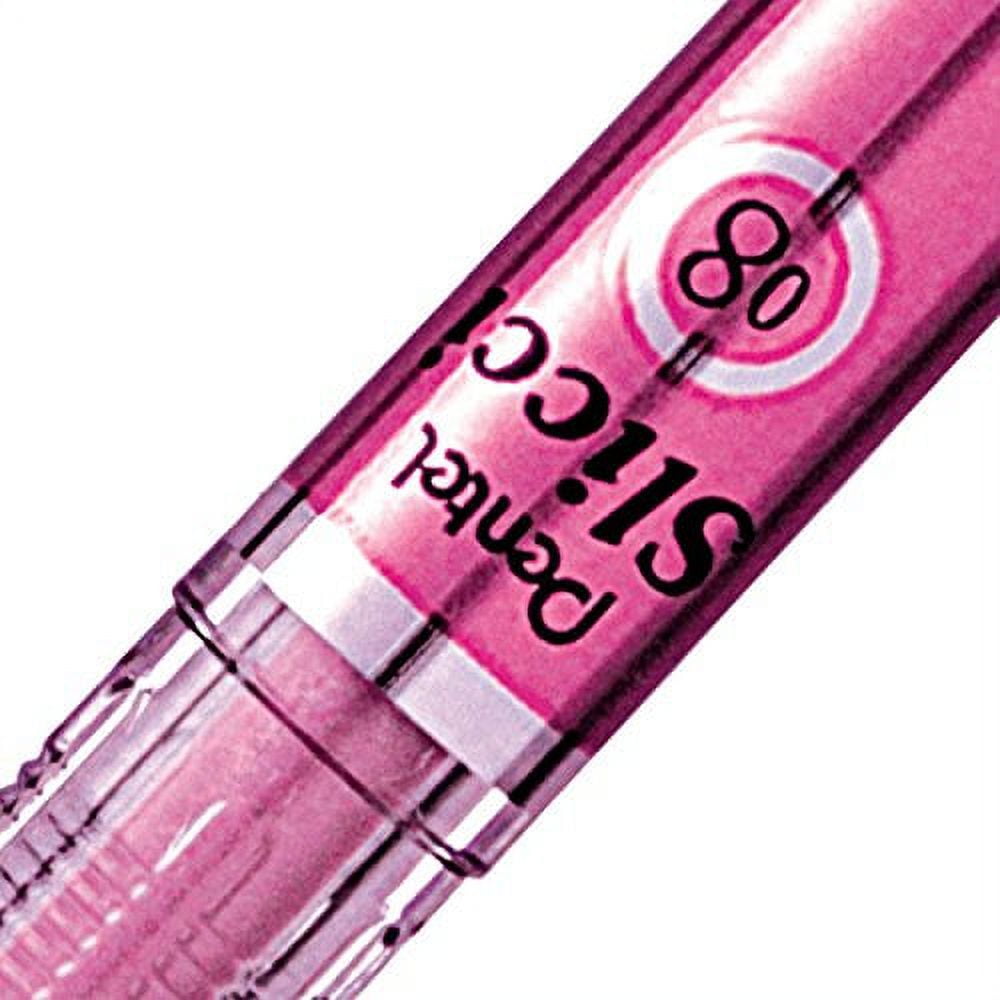 Pentel Arts Slicci Metallic 0.8 mm Needle Tip Gel Pen, Metallic Pink Ink, Box of 12 (BG208-MP)