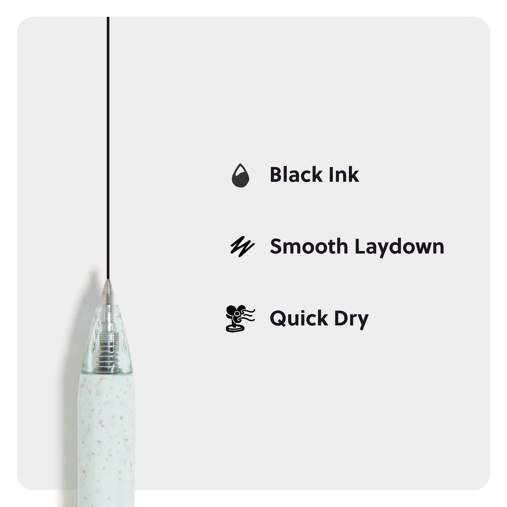 U Brands U-Eco Gel Click Pens with Refills, 8 Count, Medium (0.7 mm) Point, Black Ink