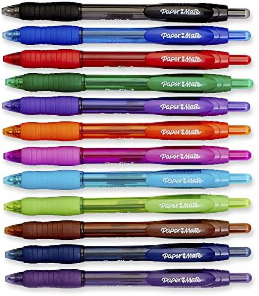 Paper Mate Profile Retractable Ballpoint Pens, Bold Point (1.4mm), Assorted, 12 Count