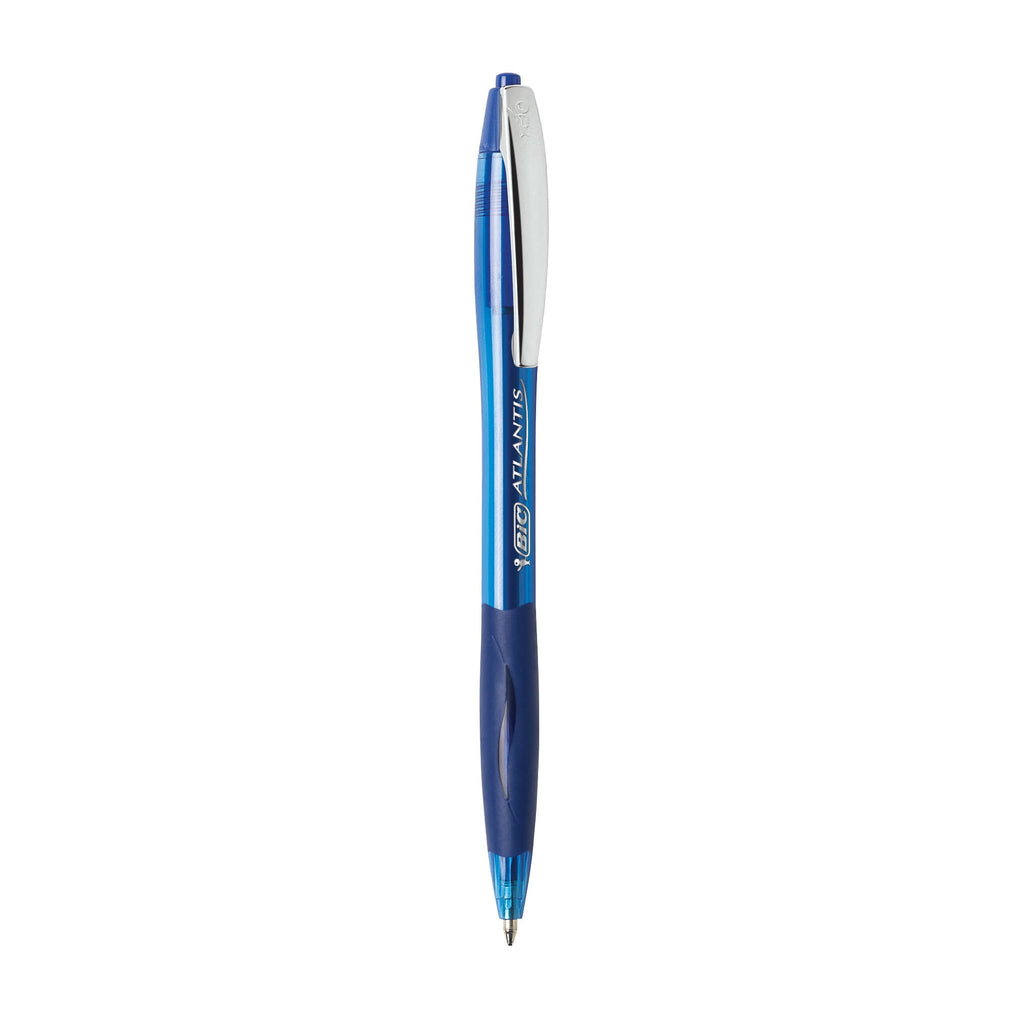 BIC Glide Black Retractable Ballpoint Pens, Medium Point (1.0mm), 12-Count, Blue
