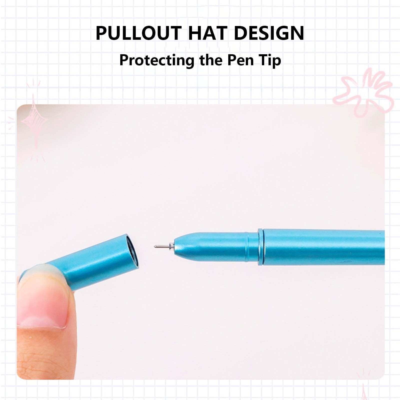 PureCasa Retro Colorful Feather Design Ballpoint Gel Pen, Vintage Creative Gel Ink Pens Gifts for Birthday & Holiday, Black Ink, 1PC, 1ml, Blue