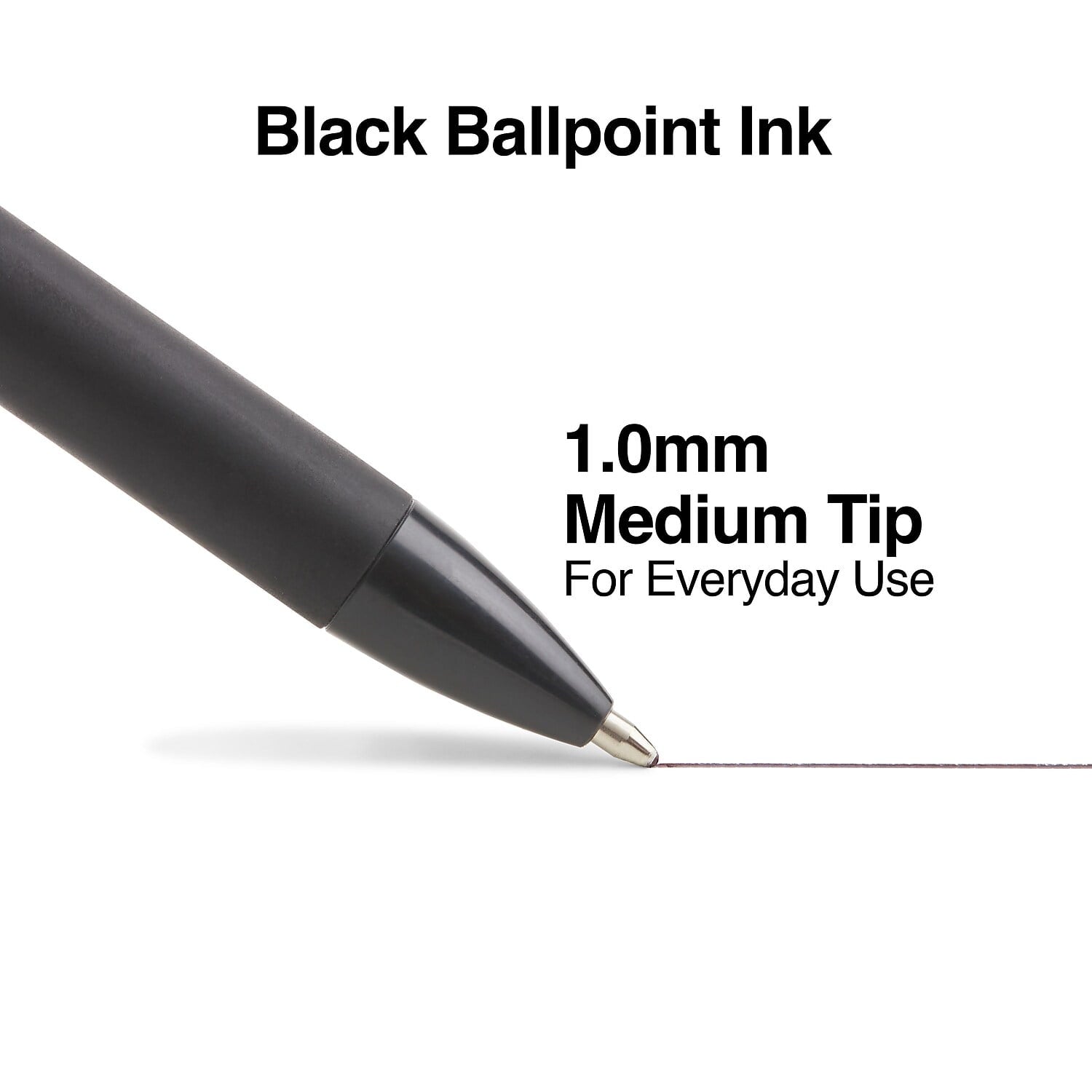 TRU RED Ballpoint Gripped Retractable Pen Medium Point 1.0mm Black Dozen TR59161