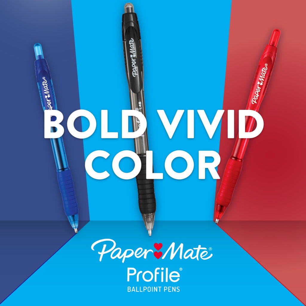 Paper Mate Profile Retractable Ballpoint Pen Bold Point 1.4 mm Blue