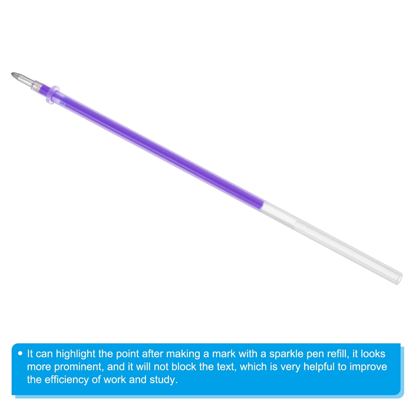 Uxcell 1mm Gel Pens Refills, 48 Pack  Fluorescence Metallic Ink Bold Point for Adults Coloring Books  , Purple