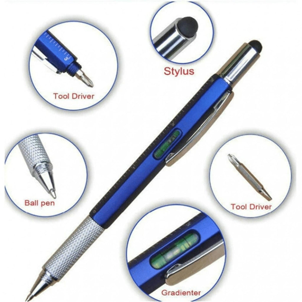 QISIWOLE 6 In 1 Multifunction Pen With Screwdriver Tool, Caliper, Level Scale, Measuring Function, 14.8cm/5.8inch Home, Office & Stationery Ball Point Pen