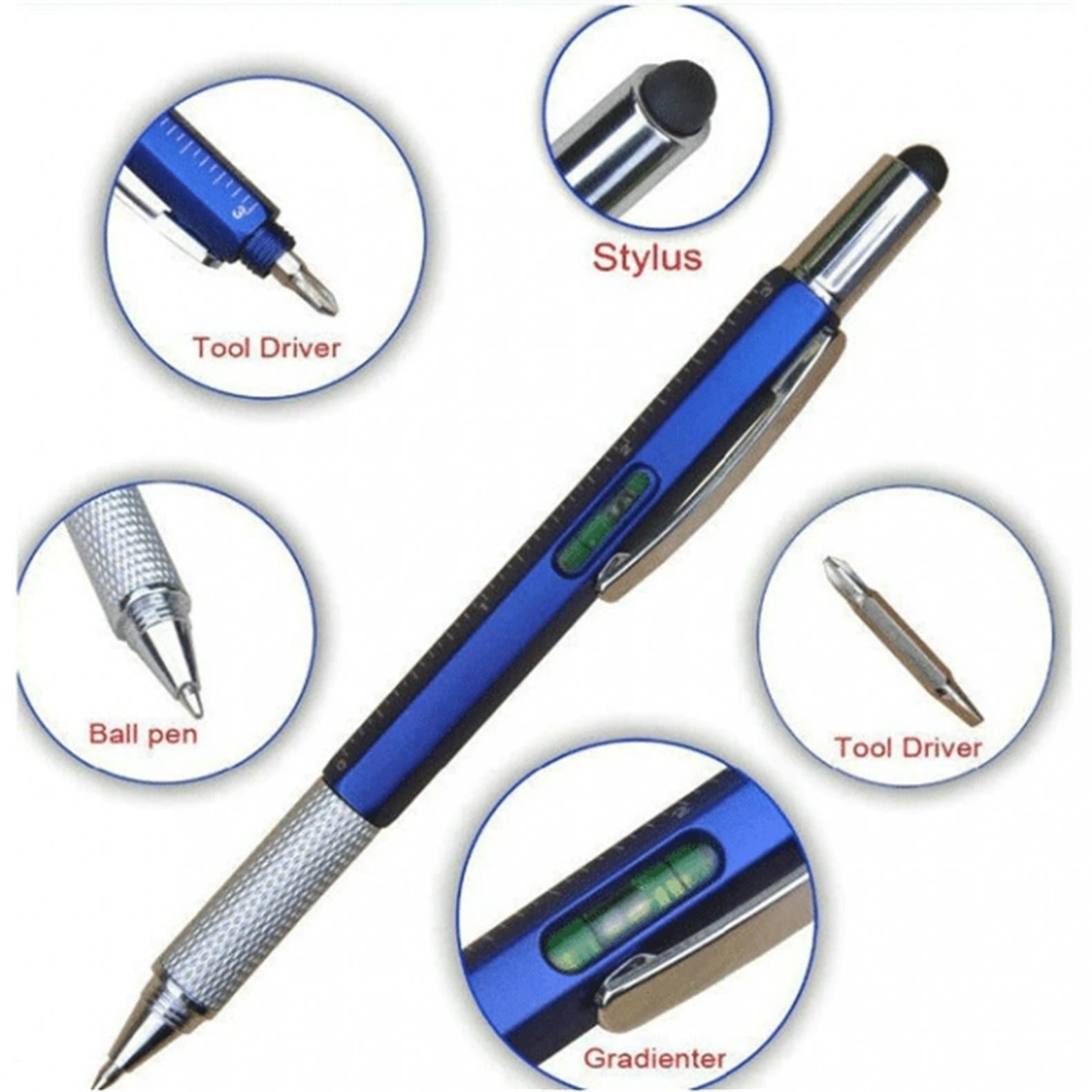 QISIWOLE 6 In 1 Multifunction Pen With Screwdriver Tool, Caliper, Level Scale, Measuring Function, 14.8cm/5.8inch Home, Office & Stationery Ball Point Pen