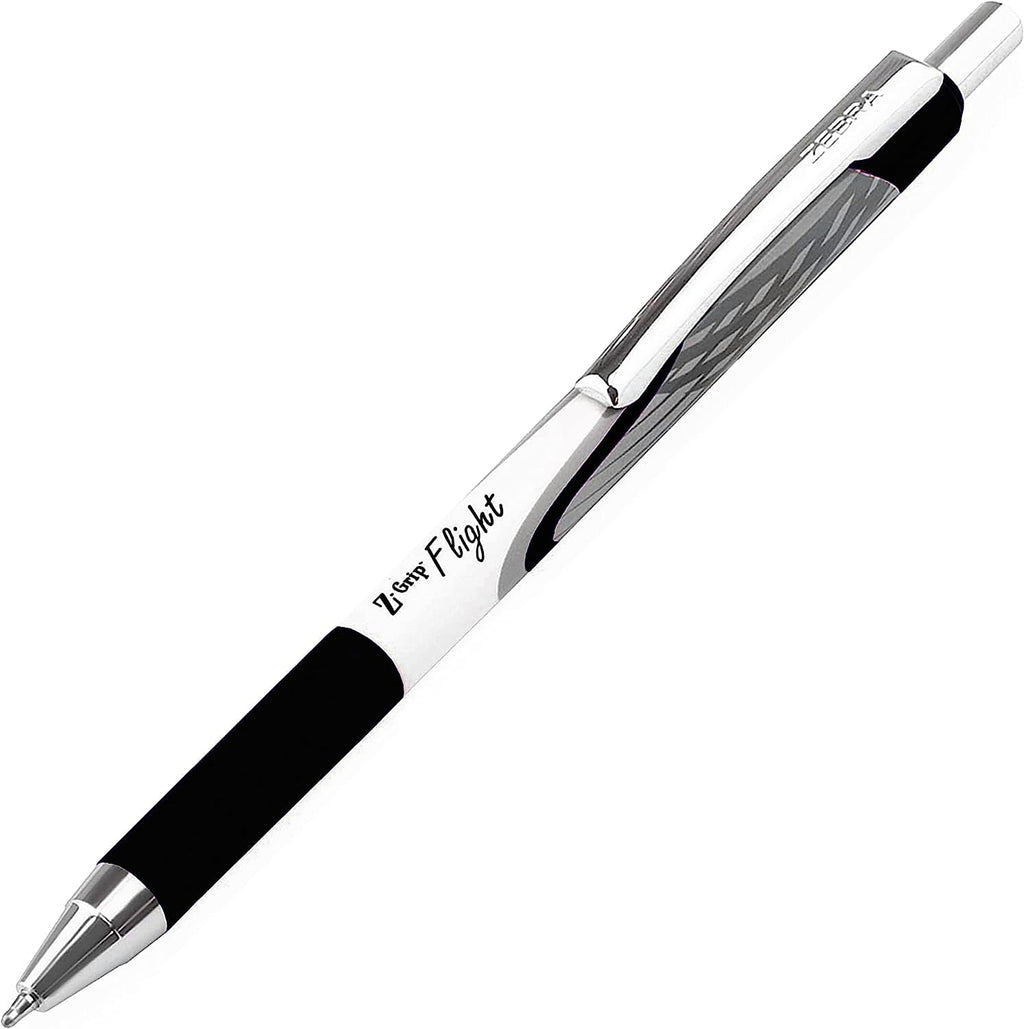Zebra Classic Z-Grip Flight Ballpoint Pens - 1.2mm - Black and Violet - Pack of 6