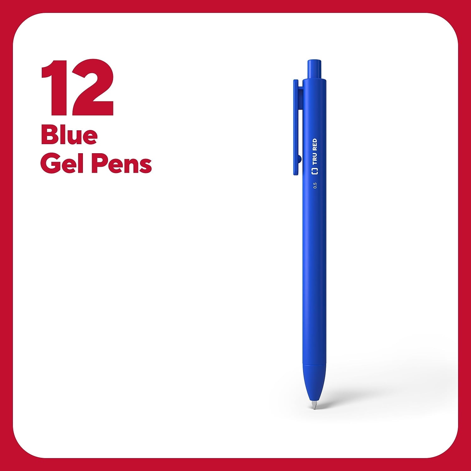 TRU RED Retractable Quick Dry Gel Pens Fine Point 0.5mm Blue DZ TR54490