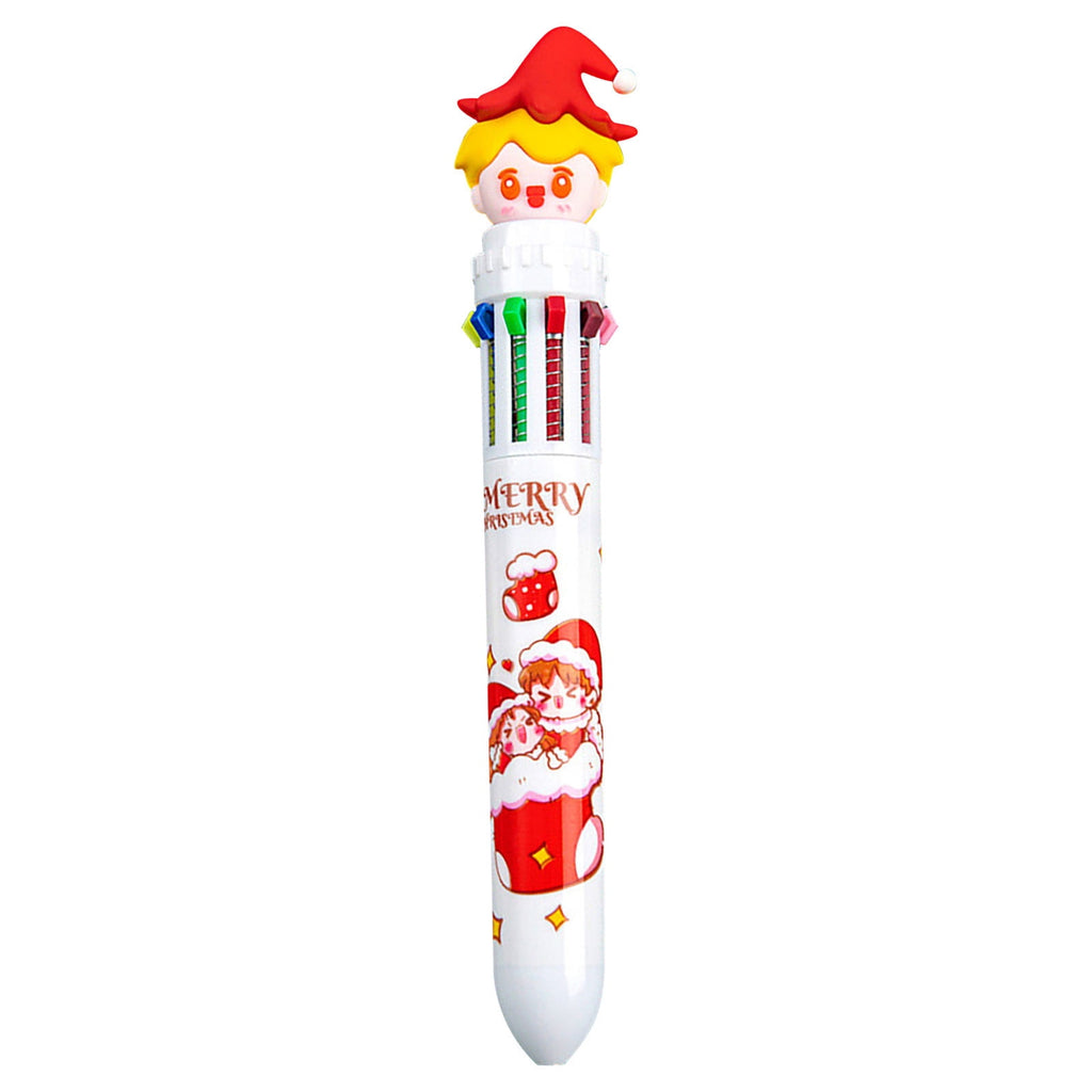 Office Supplies Under 1$! New Style Cute 10 Colors Christmas Press Ballpoint Pen, 1PC Cute Christmas Pen Class Stationery Prize