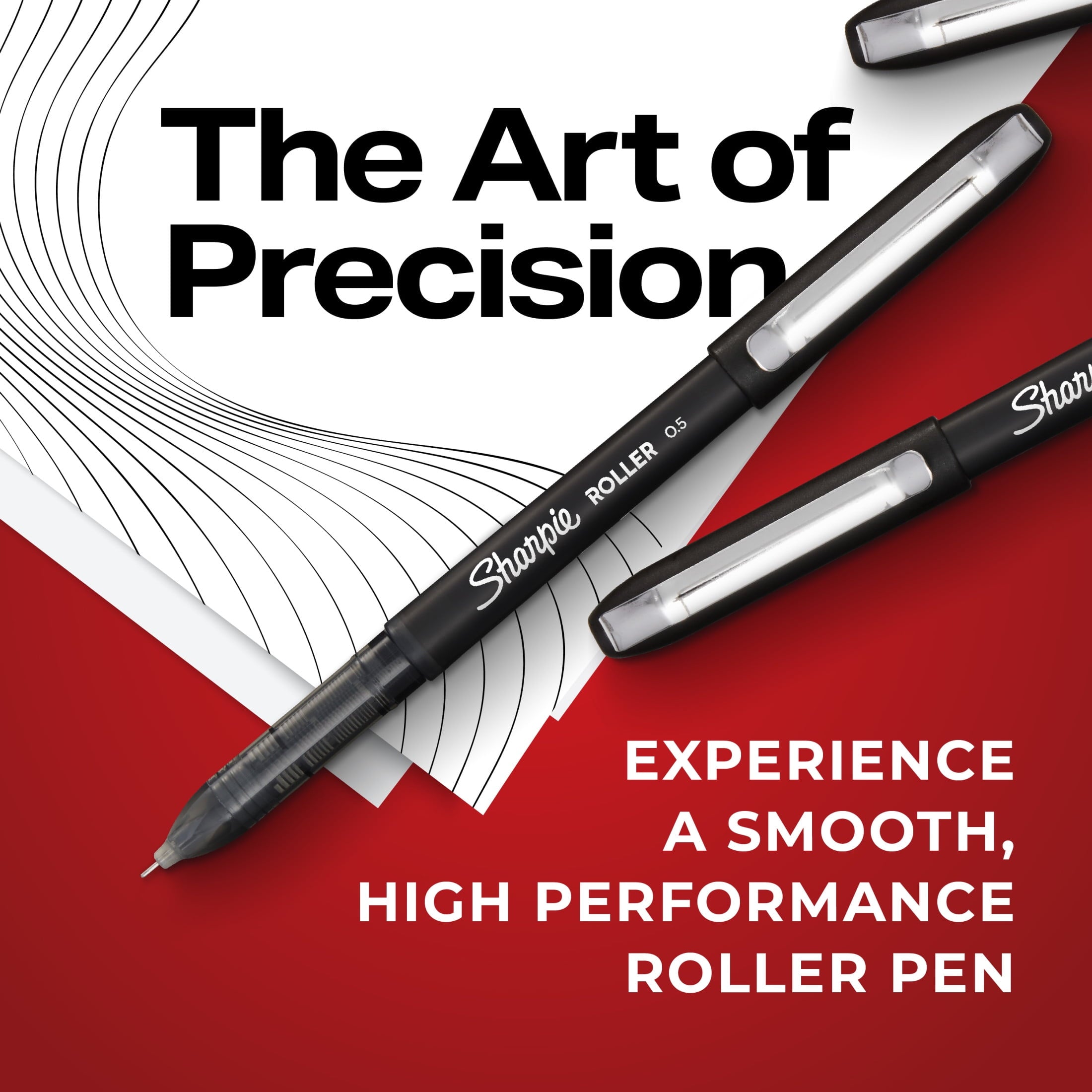 Sharpie Rollerball Pen, Needle Point (0.5mm) Precision Pen, Red Ink, 12 Count