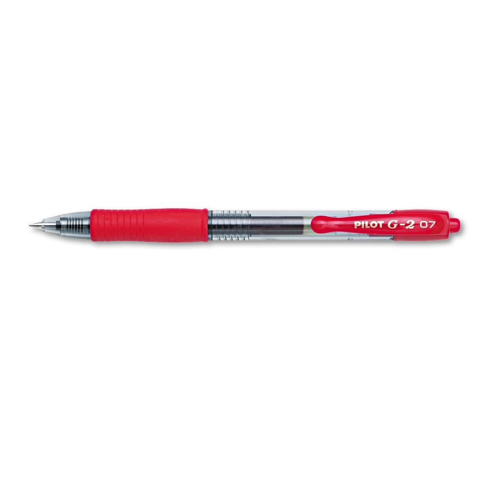 Pilot G2 Premium Retractable Gel Roller Pens, Fine Point, Red, 12 Count