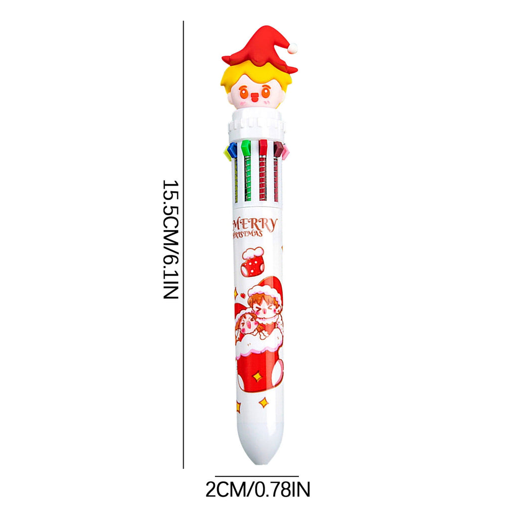 Office Supplies Under 1$! New Style Cute 10 Colors Christmas Press Ballpoint Pen, 1PC Cute Christmas Pen Class Stationery Prize