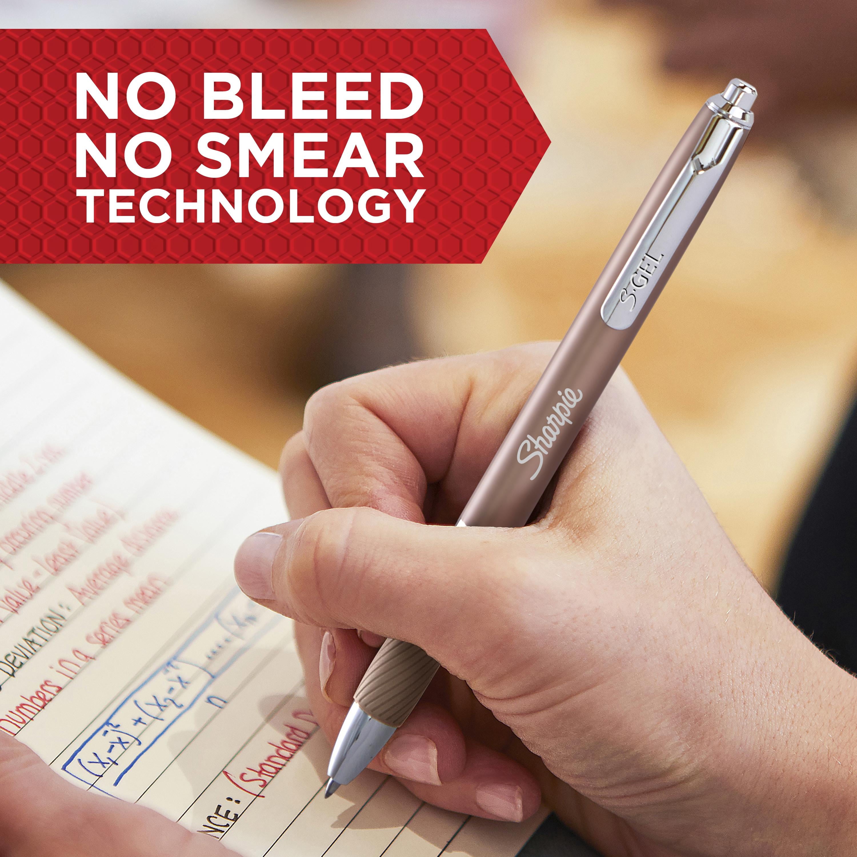 Sharpie S-Gel, Gel Pens, Sleek Metal Barrel, Matte Black, Medium Point (0.7mm), Black Ink, 2 Count