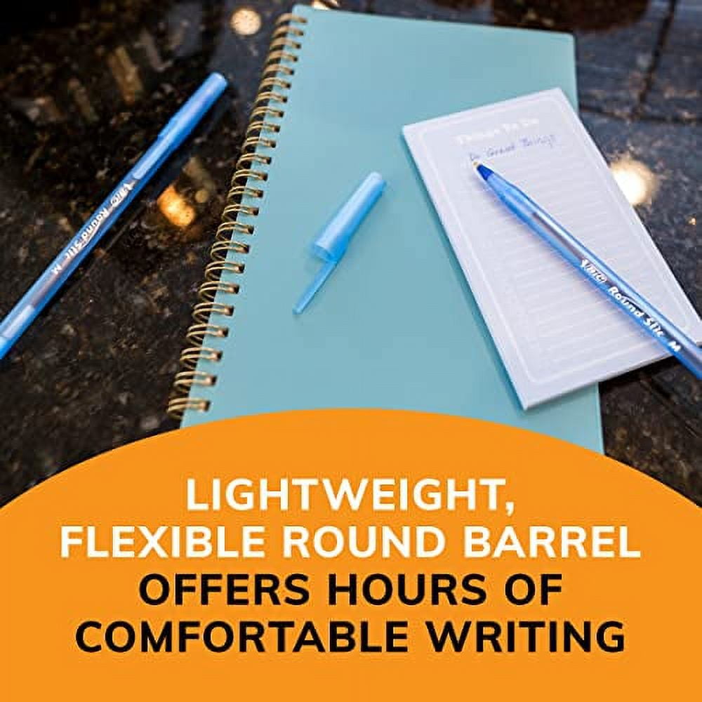 BIC Round Stic Xtra Life Ballpoint Pen, Medium Point (1.0mm), Blue, Flexible Round Barrel For Writing Comfort, 60-Count