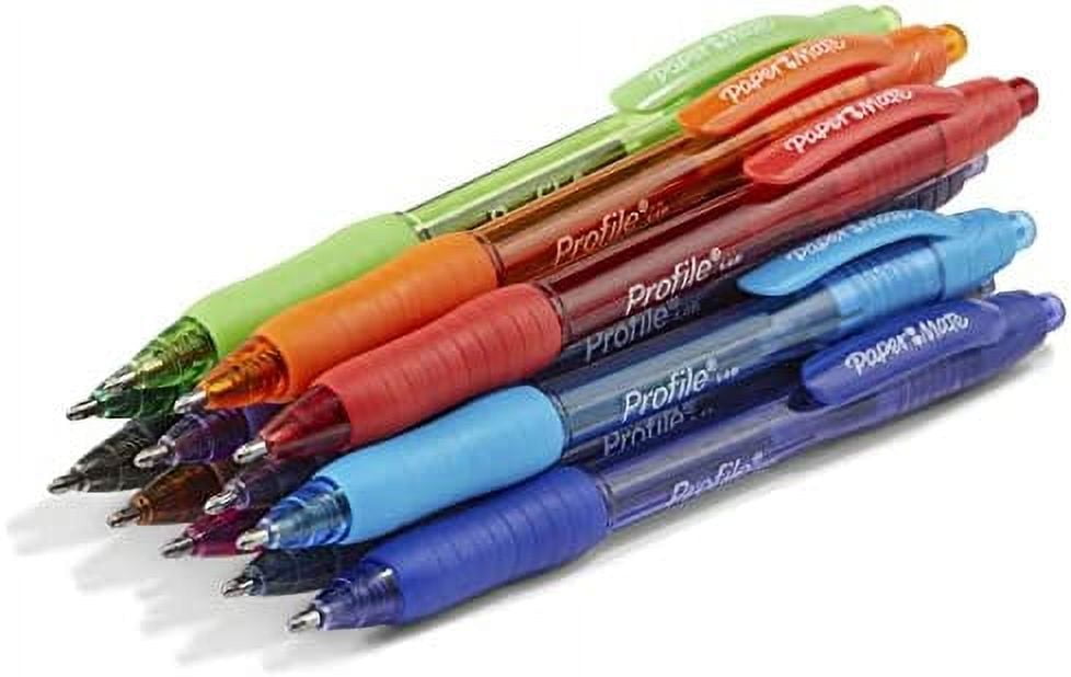 Paper Mate Profile Retractable Ballpoint Pens, Bold Point (1.4mm), Assorted, 12 Count