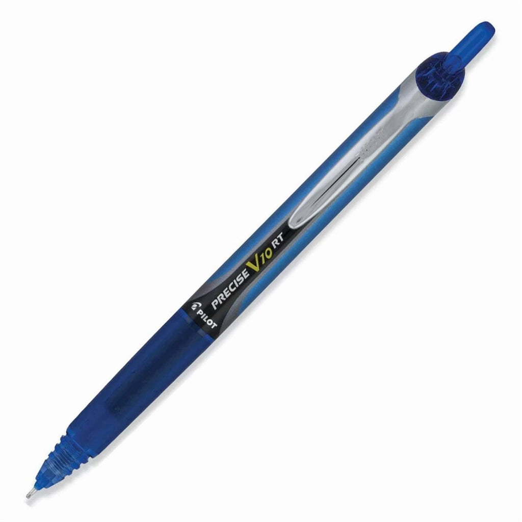 Pilot Precise V10 Rt, 3 Pens, 4 Packs Of Refills, Blue Ink, 1.0Mm Bold Point