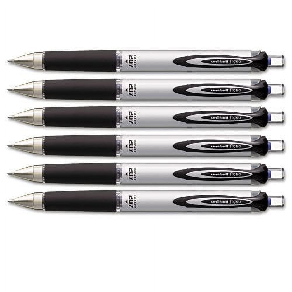 Uni-Ball Impact Retractable Gel Ink Pen, Blue Ink, 6 Pens (65871)