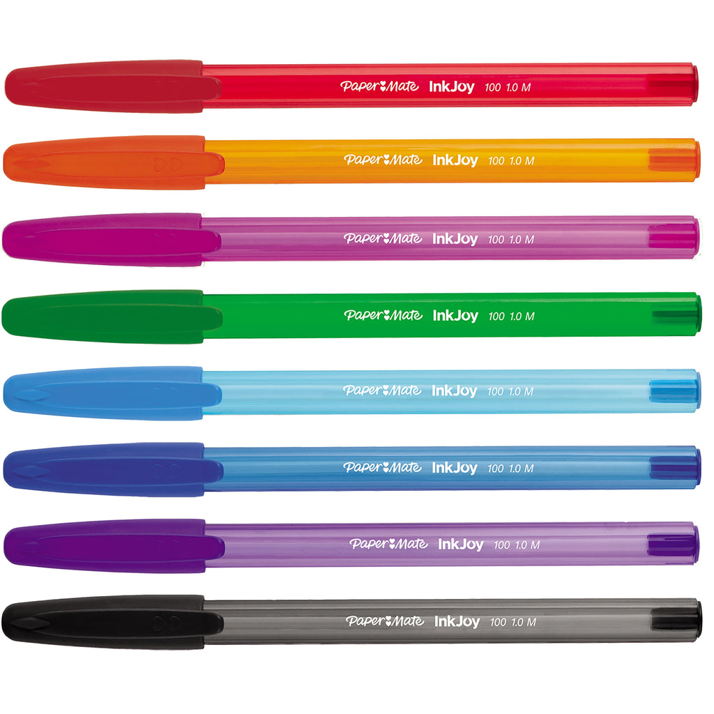 Paper Mate InkJoy 100ST Ballpoint Pens, Medium Point, Assorted, 8 Pack