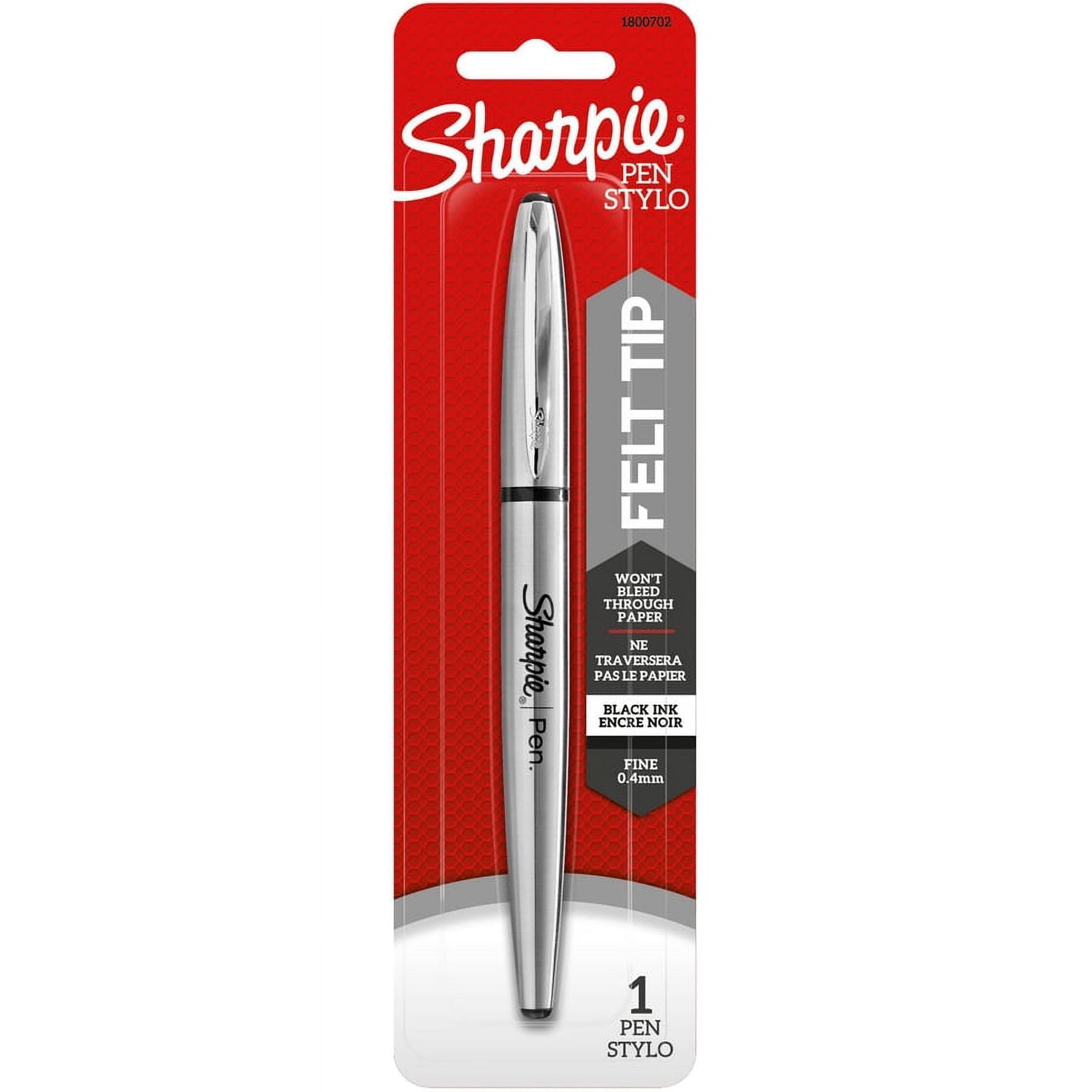 Sharpie® Stainless Steel Refillable Pen, Fine Point, Stainless Steel Barrel, Black Ink