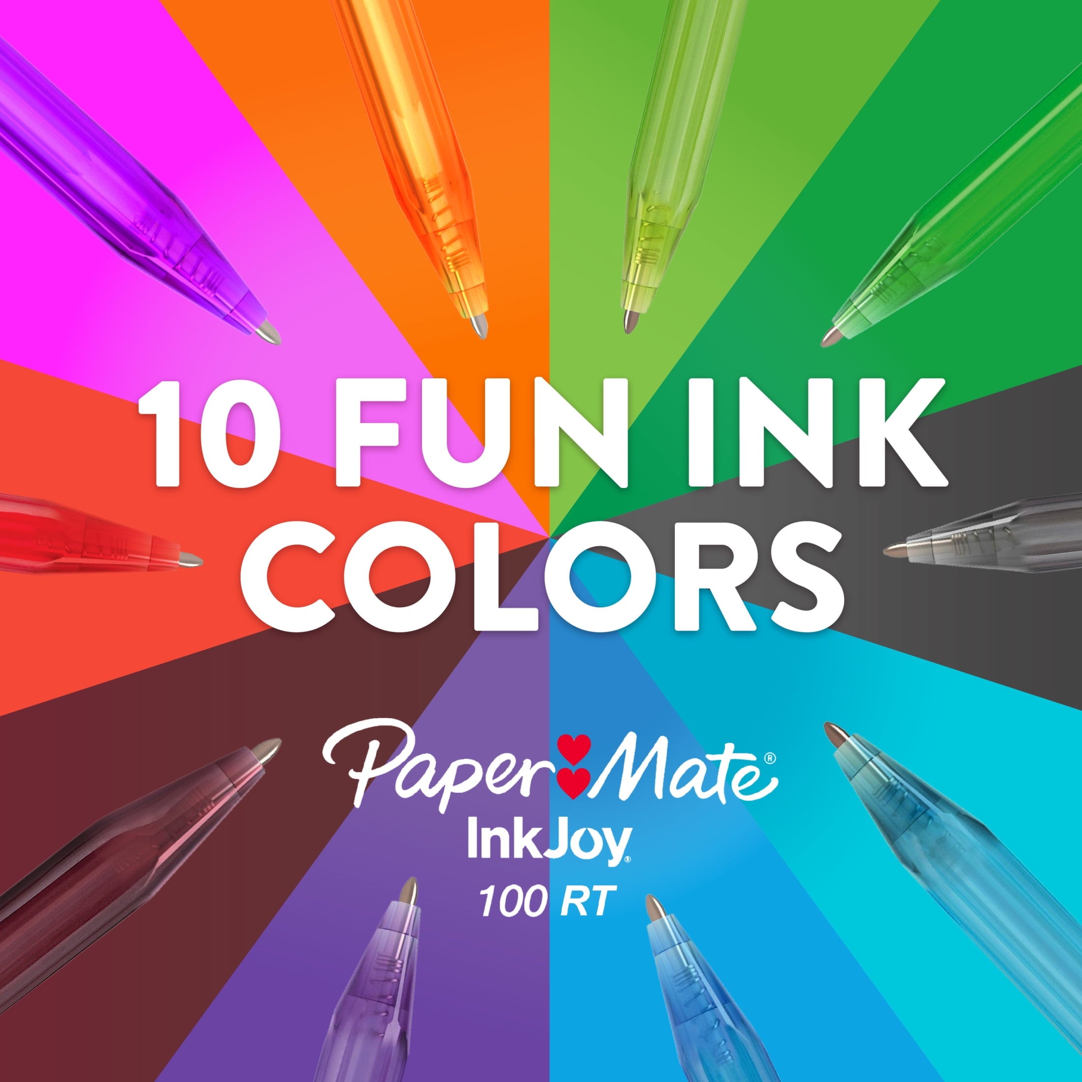 InkJoy 100 RT Retractable Ballpoint Pen Medium 1mm, Red Ink/Barrel, Dozen