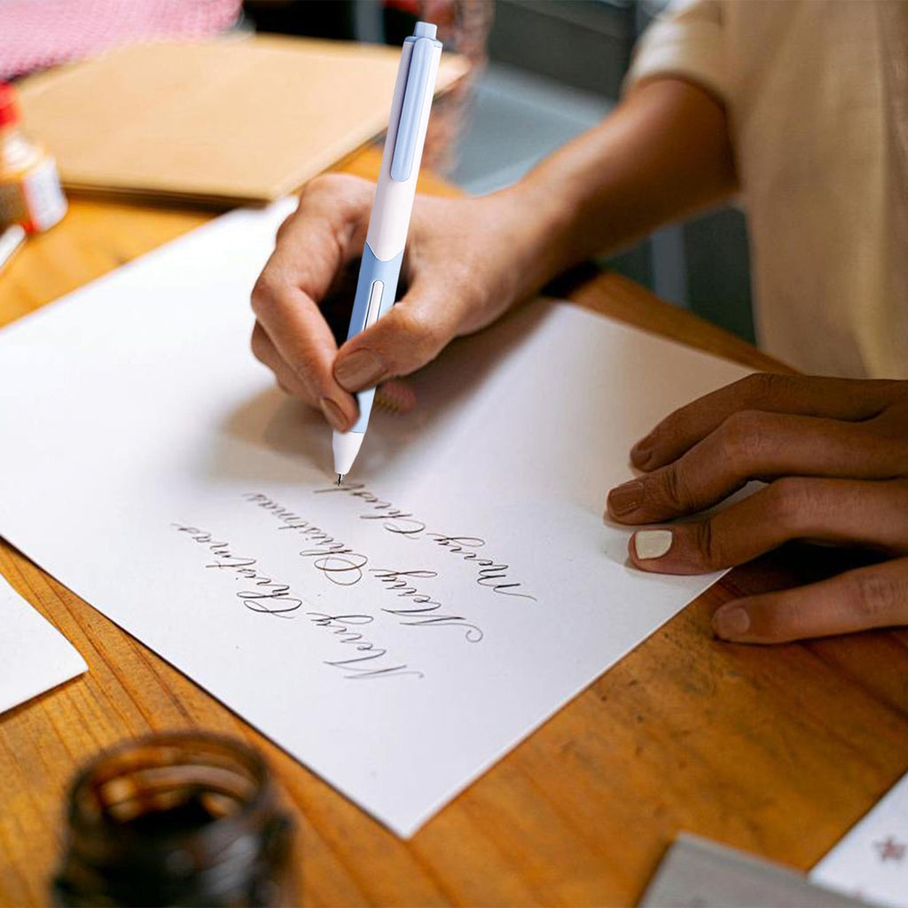 PPLoney 5 Pack 0.5mm Fast Drying Gel Pens - Smooth Writing, Convenient Press Design, Ideal for Exams, Office Work, and More - Clear Ink Level View, Lightweight and Portable