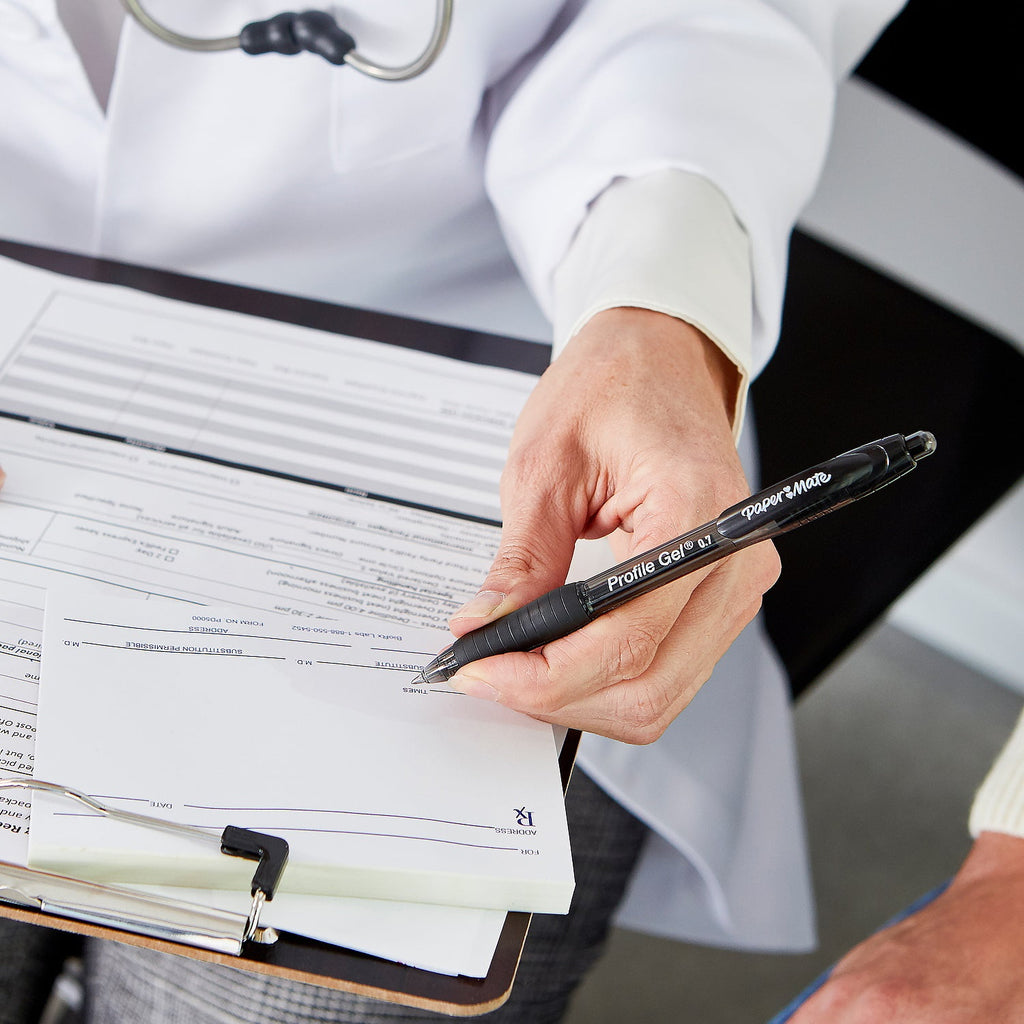 Paper Mate Profile Gel Pen, Retractable, 0.7mm, Black, 2 Count