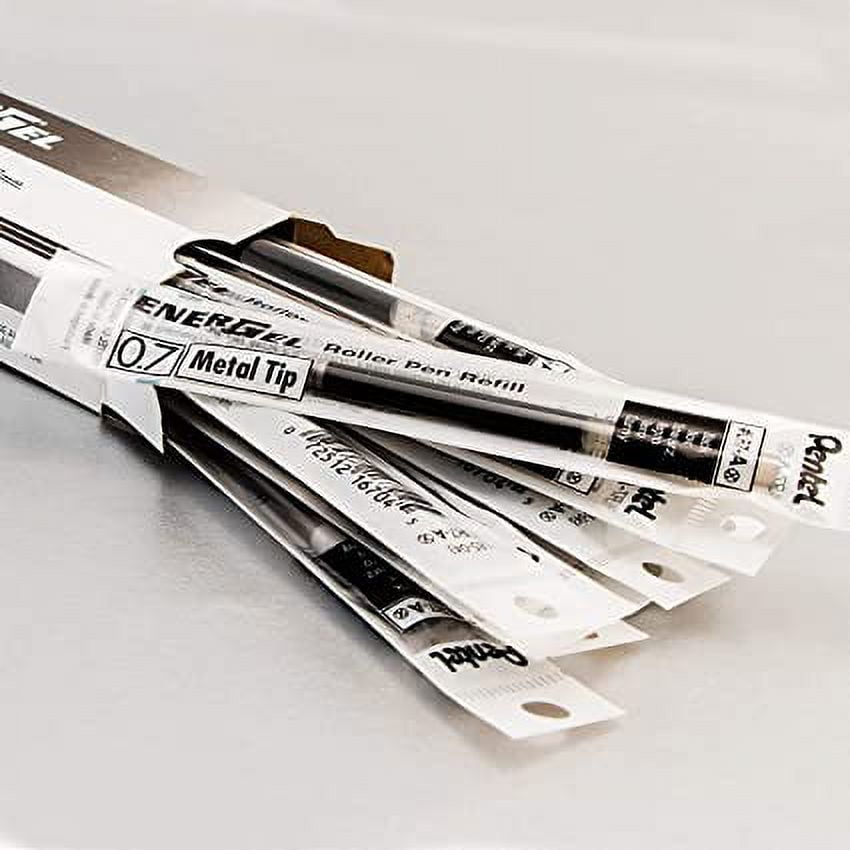 Pentel Refill Ink for EnerGel Liquid Gel Pen / 0.7mm Black Ink / Value Set of 10 Refills