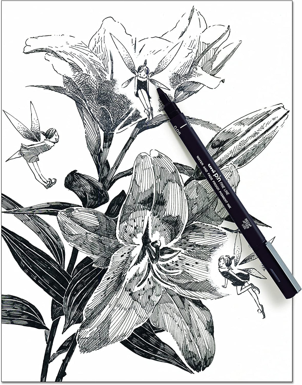 uni-ball PIN 0.05 mm Pen - Black (Pack of 12)