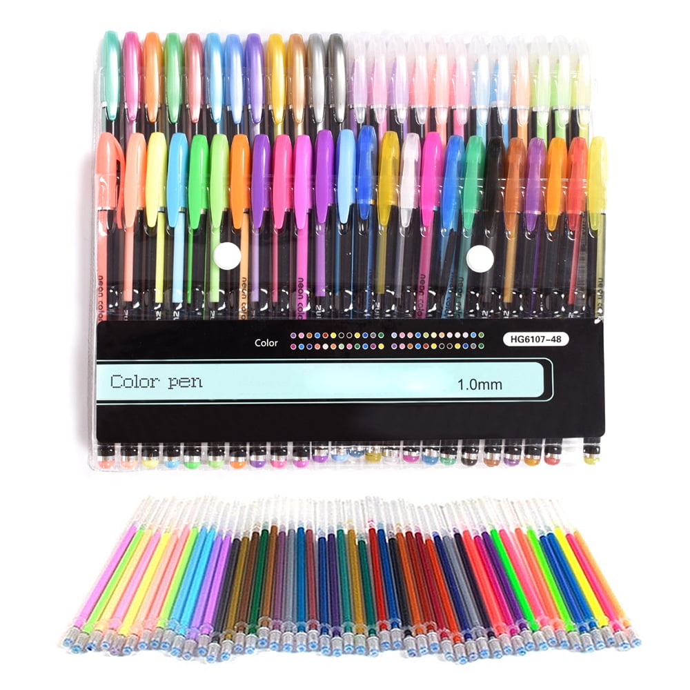 Jetcloudlive Metallic Pastel, Glitter, Neon 48 Gel Pens Set