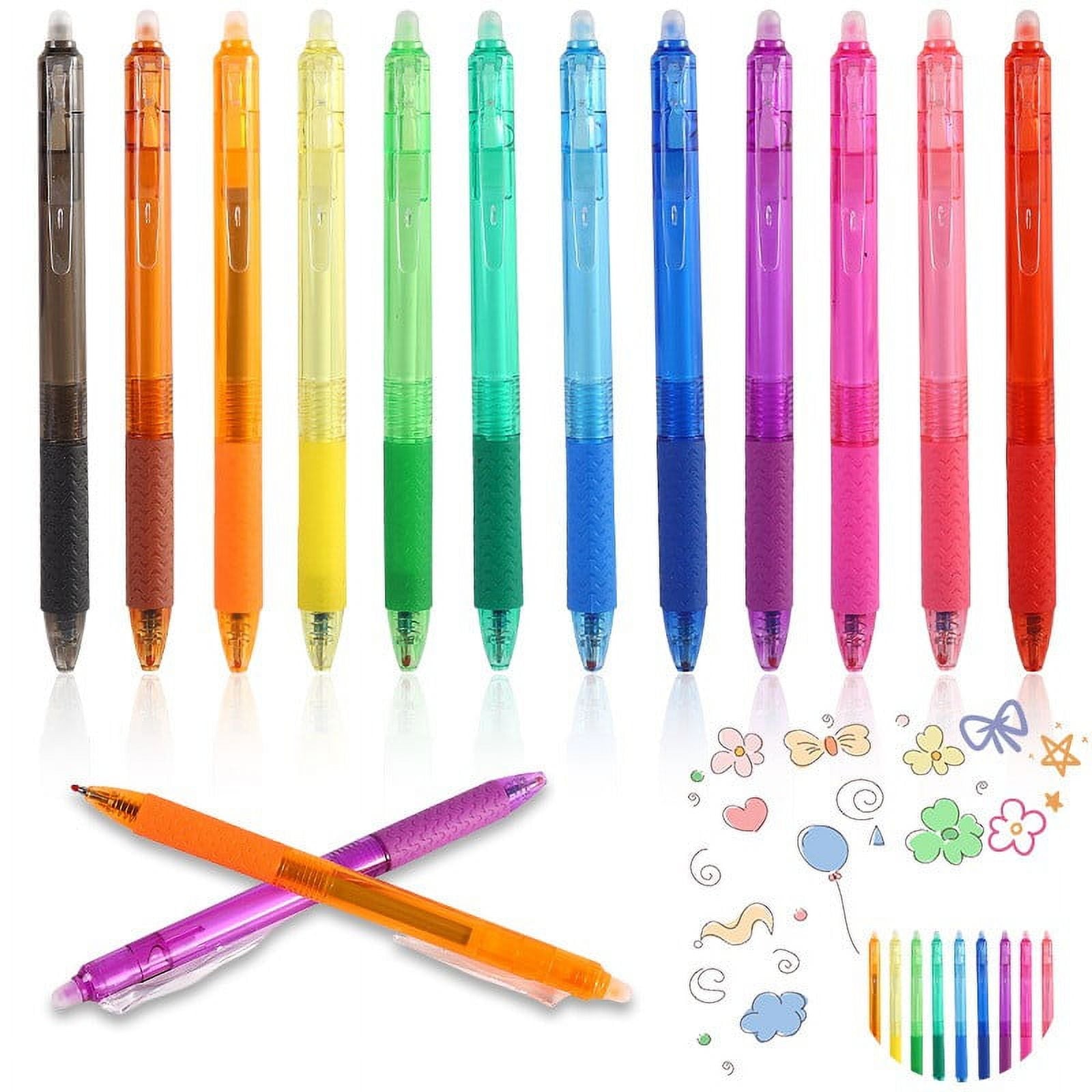 Xechzx Erasable Pens Clearance!12 Pack Retractable Erasable Gel Pens Clicker Fine Point 0.7Mm, Make Mistakes Disappear Comfort Grip for Drawing Writing Planner,12 Assorted Colors