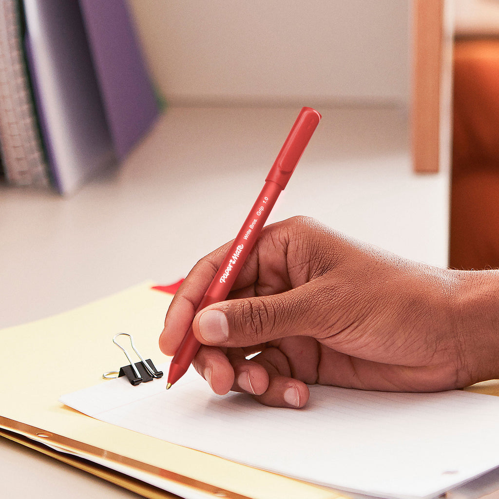 Paper Mate Ballpoint Pens, Write Bros. Grip Black Ink Pens, Medium Point (1.0 mm), 36 Count