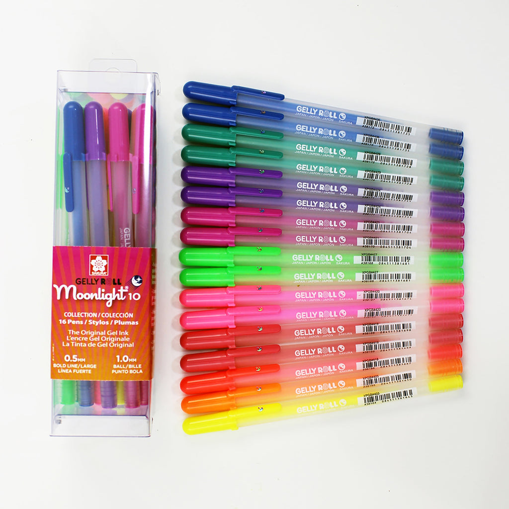 Sakura Moonlight Collection Cube Set, 16-Pens, Medium-Tip