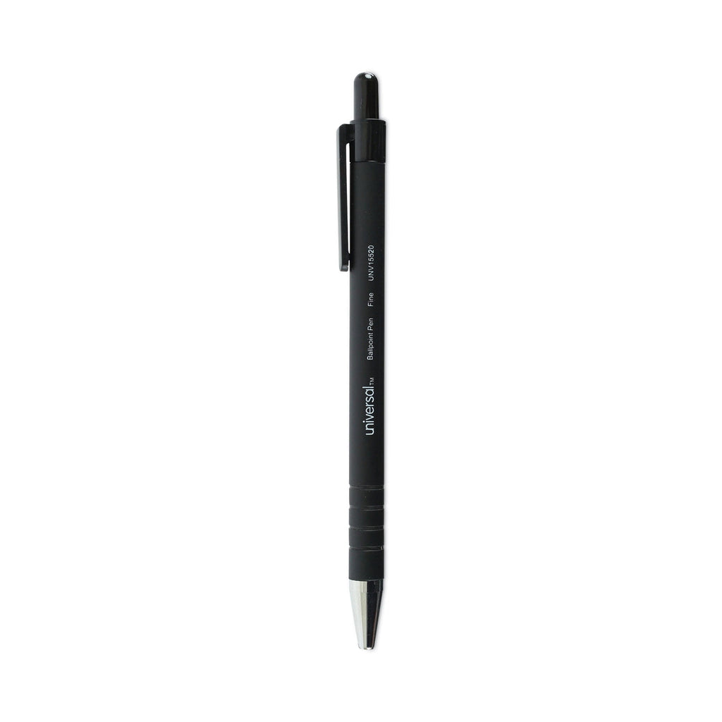 Universal UNV15520 0.7 mm Fine Retractable Ballpoint Pen - Black (1 Dozen)