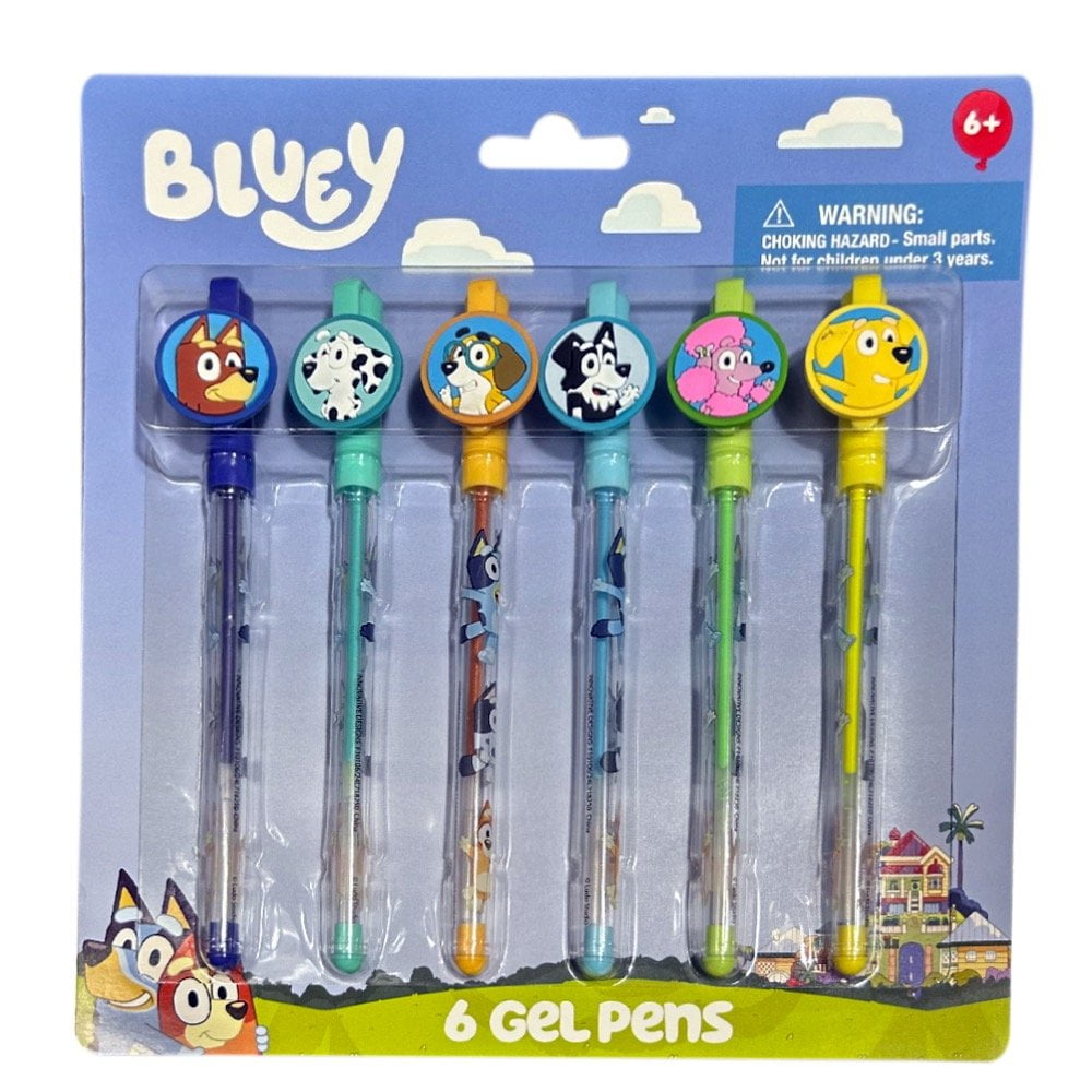 Bluey 6pk Gel Pens on Card