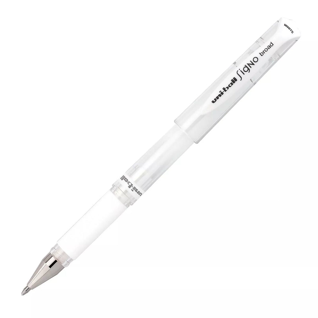 Crisp - 64538 Uni-Ball Signo Gel Impact Rollerball Pen, Broad 1.0Mm, White, Pack Of 5