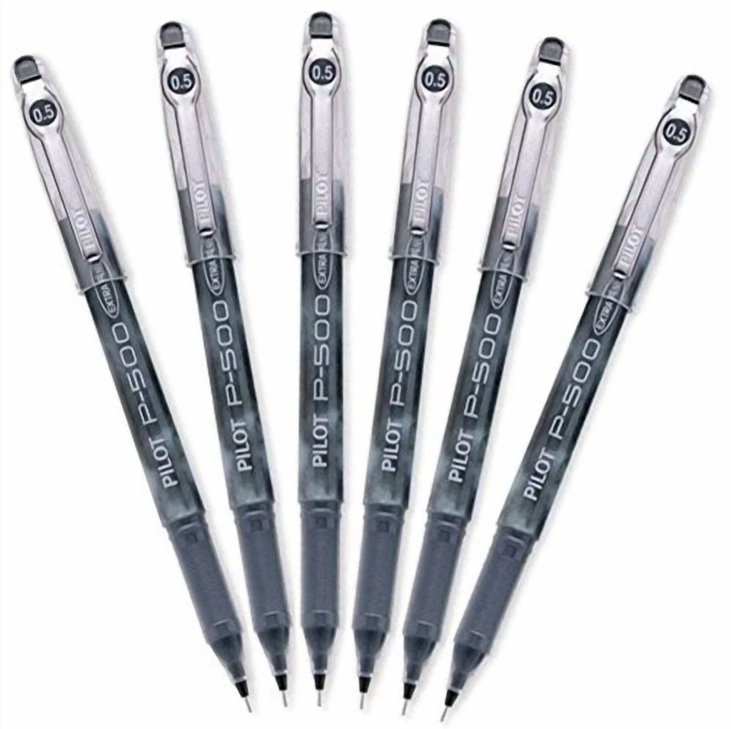 Fyna -Pilot Precise P-500 Gel Ink Rolling Ball Pens, Extra Fine Point, Black Ink, 6