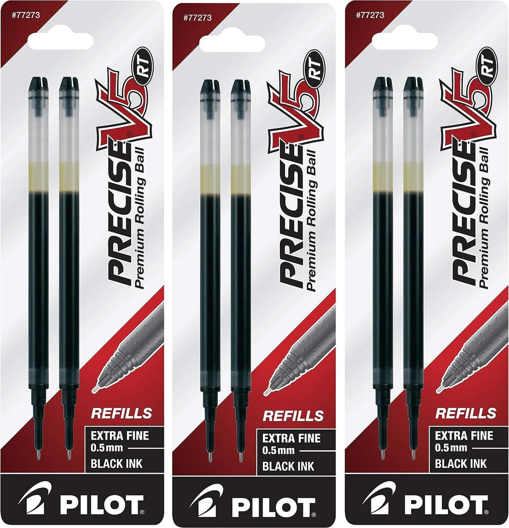 Fyna -Pilot Precise V5 V7 Rt Ink Cartridge Refills Black Liquid Ink 6 Count Pack