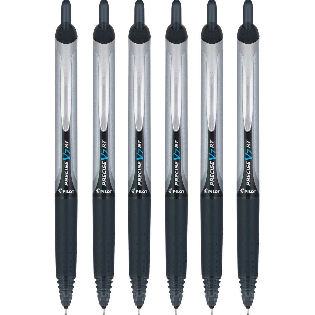 Fyna -Pilot Precise V7 Rt Retractable Rolling Ball Pens, Fine Point, Black Ink, 6 Pack