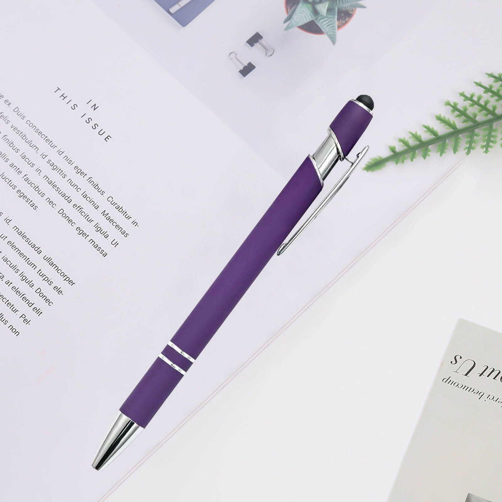 Harlier 2 in 1 Ballpoint Pen with Stylus Tip, Retractable Ballpoint Pen 1.0mm Medium Point Pen, Black Ink Writing Pen Multifunction Metal Stylus Pen for Touch Screens