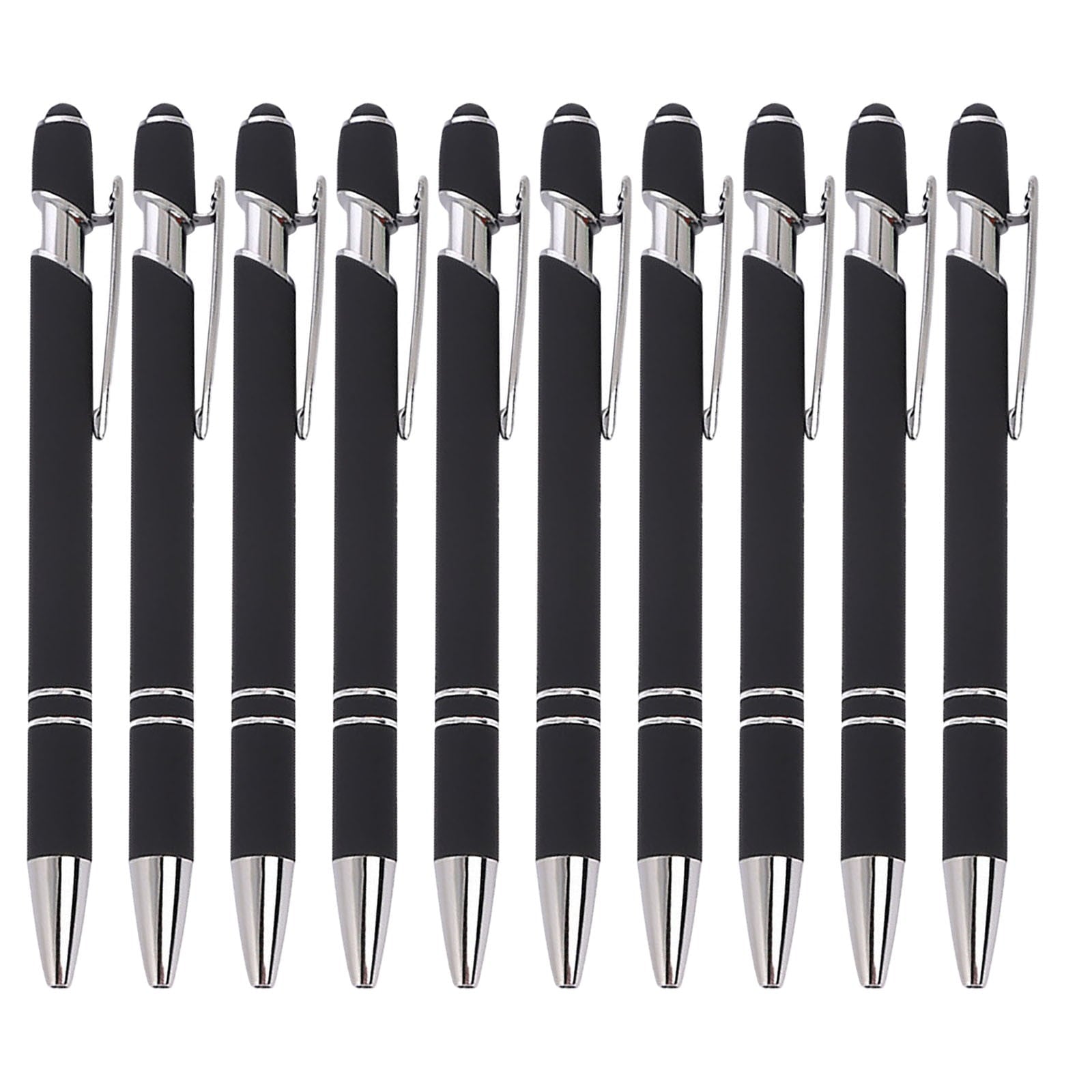 Hiroekza Aluminum Ballpoint Pen with Touchscreen Tip - Metal Body, 1.5g Ink, 5pc Set for Business, Student Writing, and Screen Use Brown