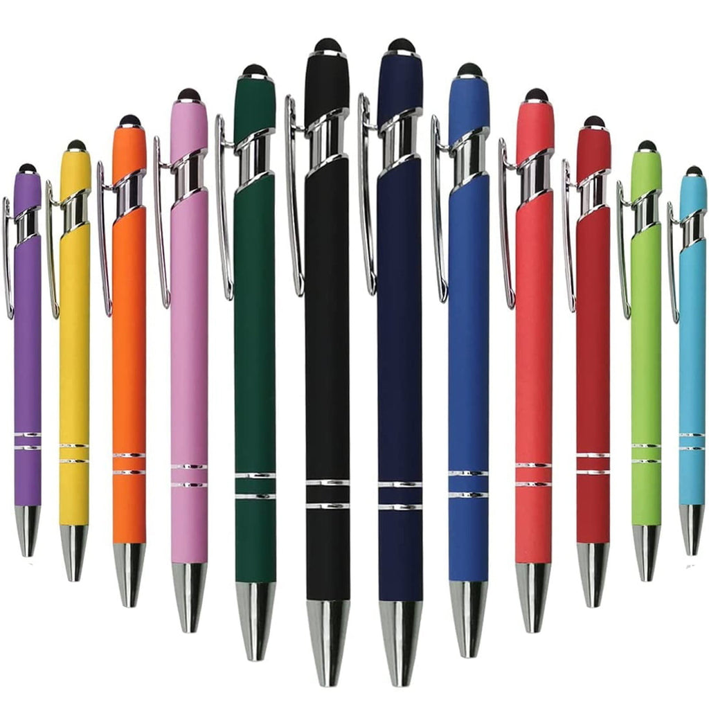 LKWLPD Gel Ink Pens 12 Pack Ballpoint Pen with Stylus Tip 1.0 Mm Smooth Writing Pens Metal Stylus Pens for Screens 1Ml