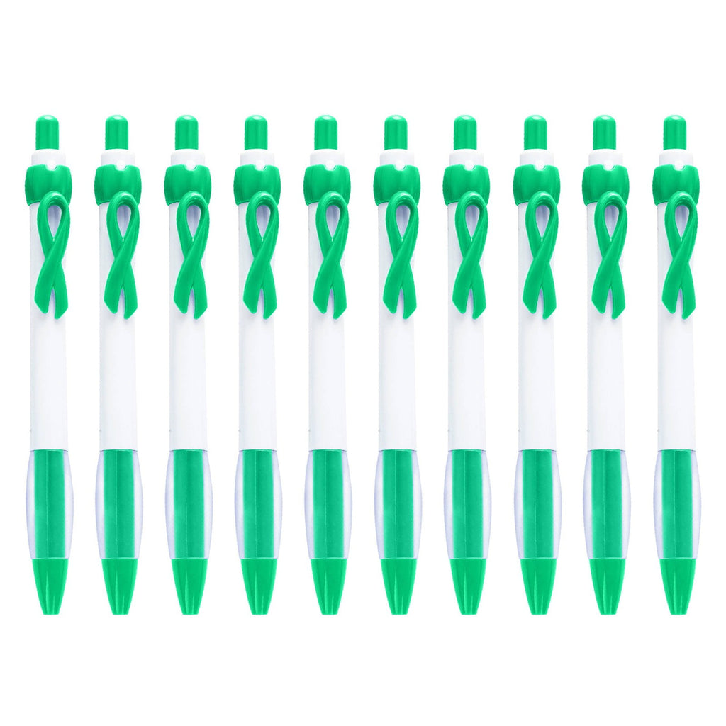LMTODLFG 10 Pcs Awareness Ribbon Pen 1.0 mm Abuse Awareness Message Pens Colon Cancer Retractable Ribbon Gel Pens for Mental Health Awareness Charity Volunteers Activities, Black Ink