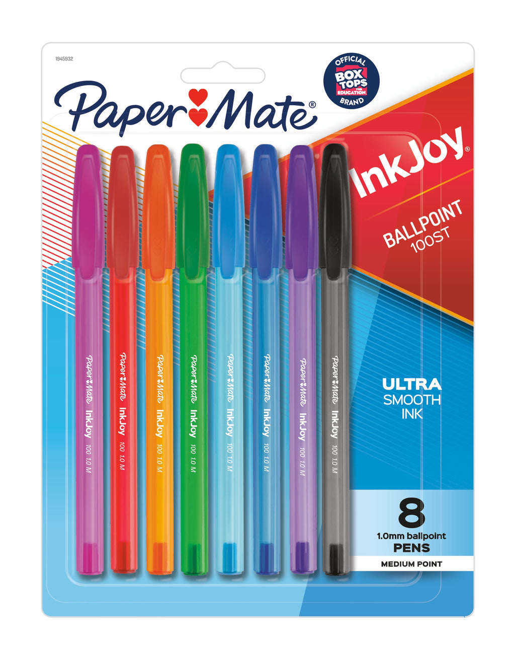 Paper Mate InkJoy 100ST Ballpoint Pens, Medium Point, Assorted, 8 Pack